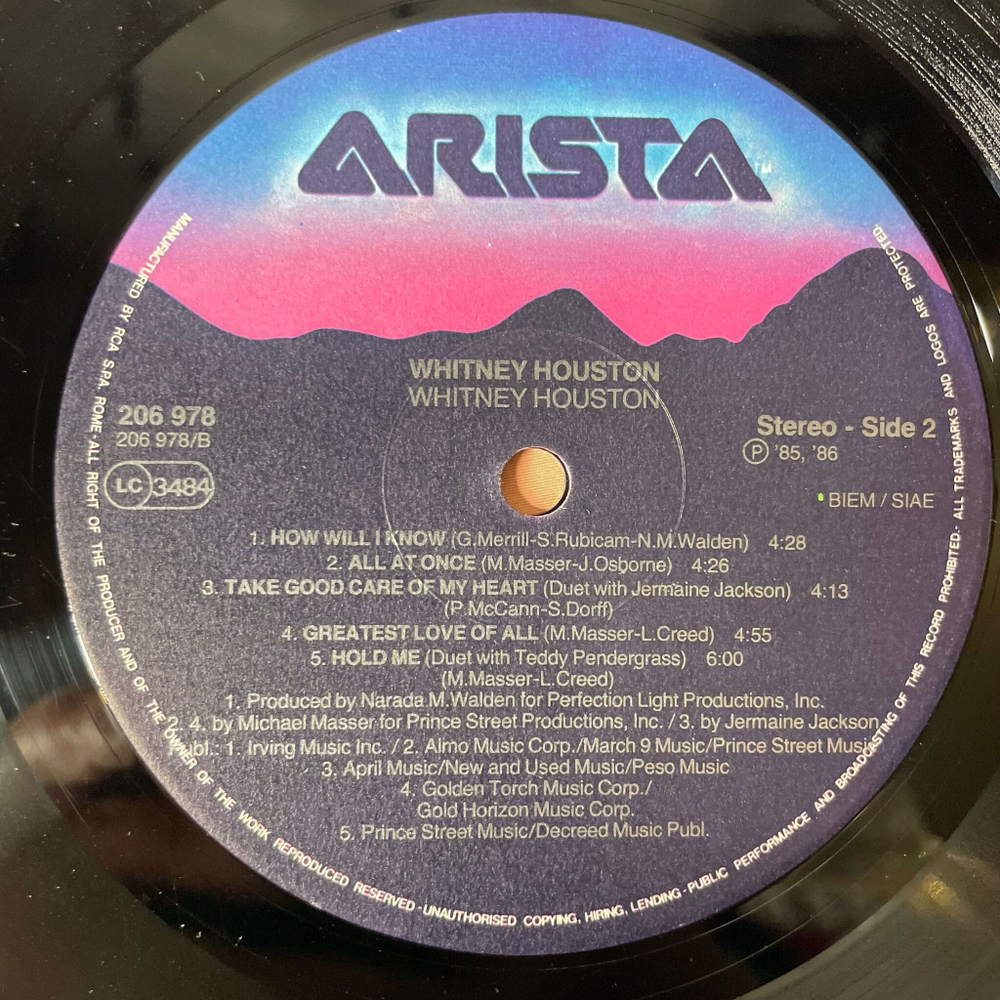 Винтажная виниловая пластинка LP Whitney Houston How Will I Know (Италия 1986)