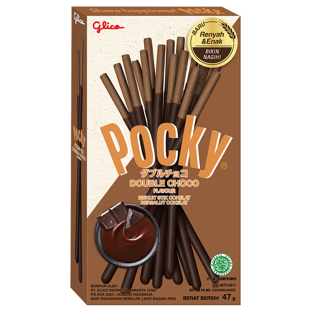 Бисквитные палочки Glico Pocky Double Choco - двойной шоколад, 47 г