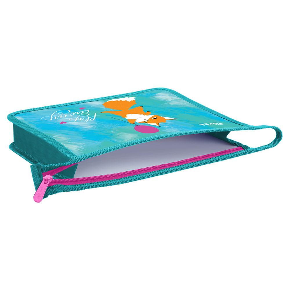 Папка для тетрадей 1 отделение, А5, Först "Pretty fox", 240*205*40мм, пластик, на молнии