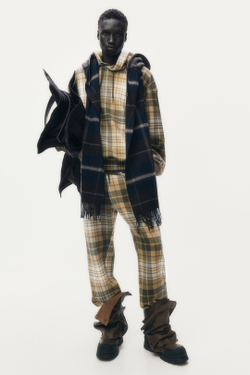 H&M - Glenn Martens Клетчатые спортивные штаны, бежевый