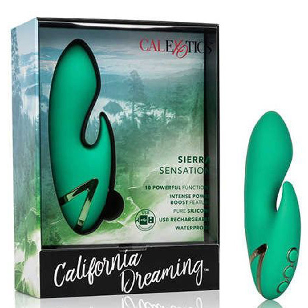 Зеленый вибромассажер-кролик 15см California Exotic Novelties Sierra Sensation SE-4349-15-3