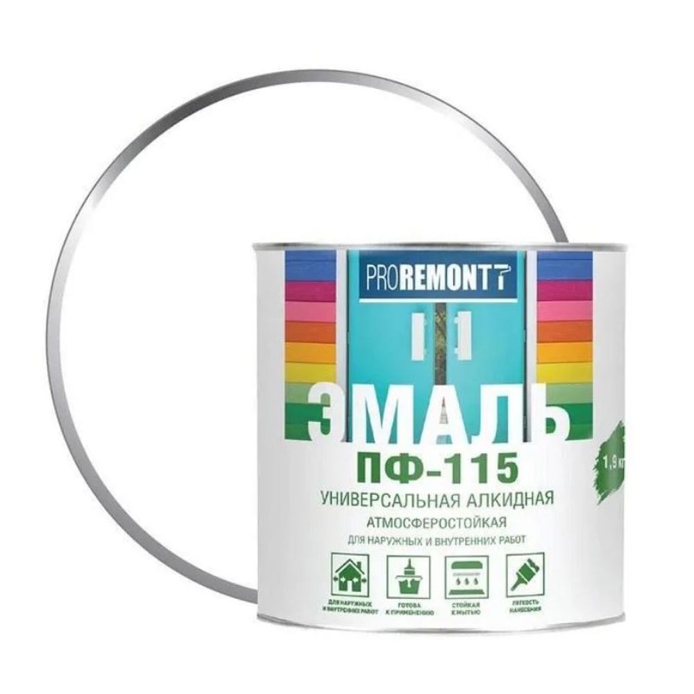 Эмаль ПФ-115 бел.мат. 0,5кг PROREMONTТ  (Лакра)