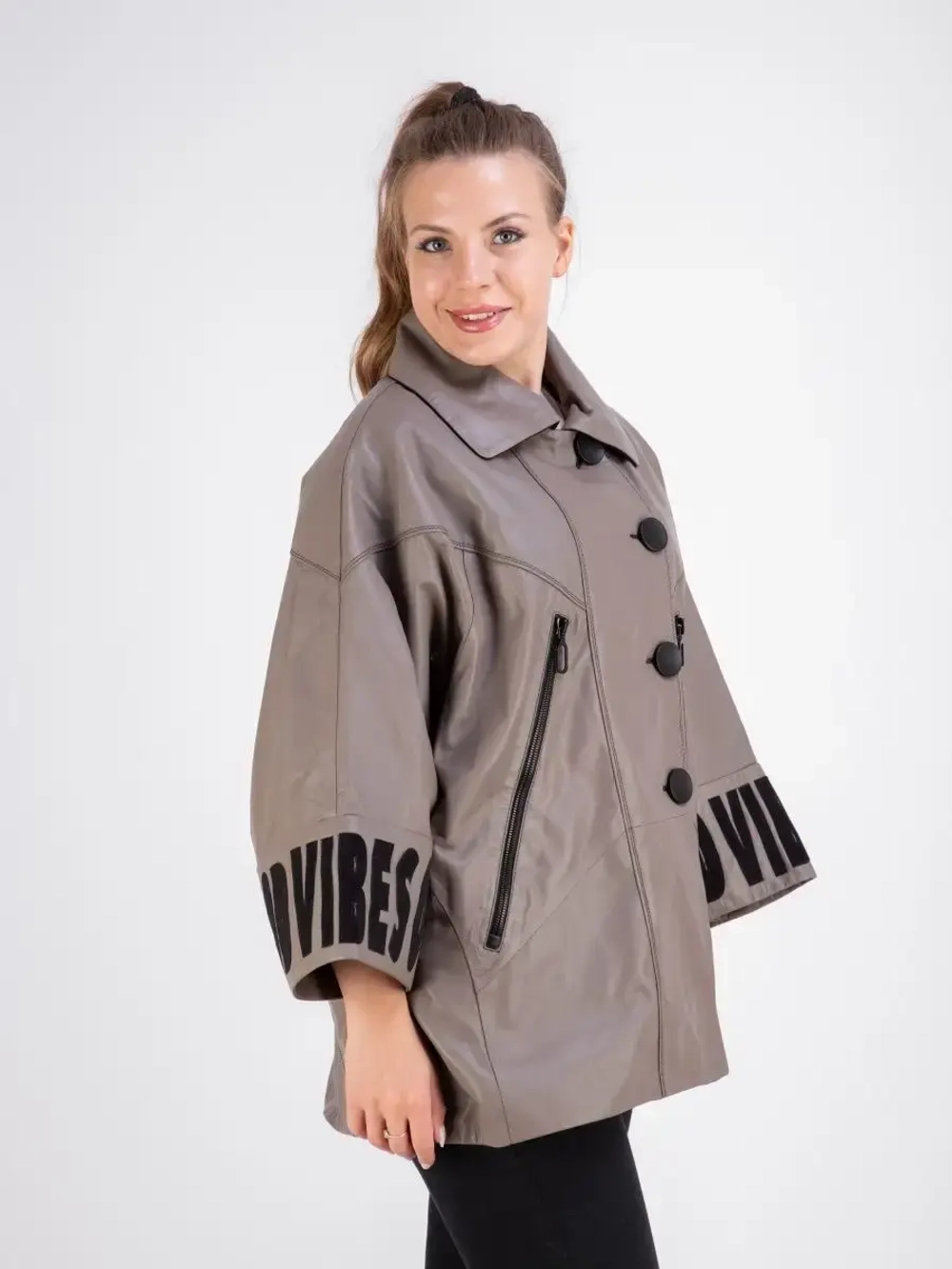 Куртка кожаная из натуральной кожи оверсайз Турция