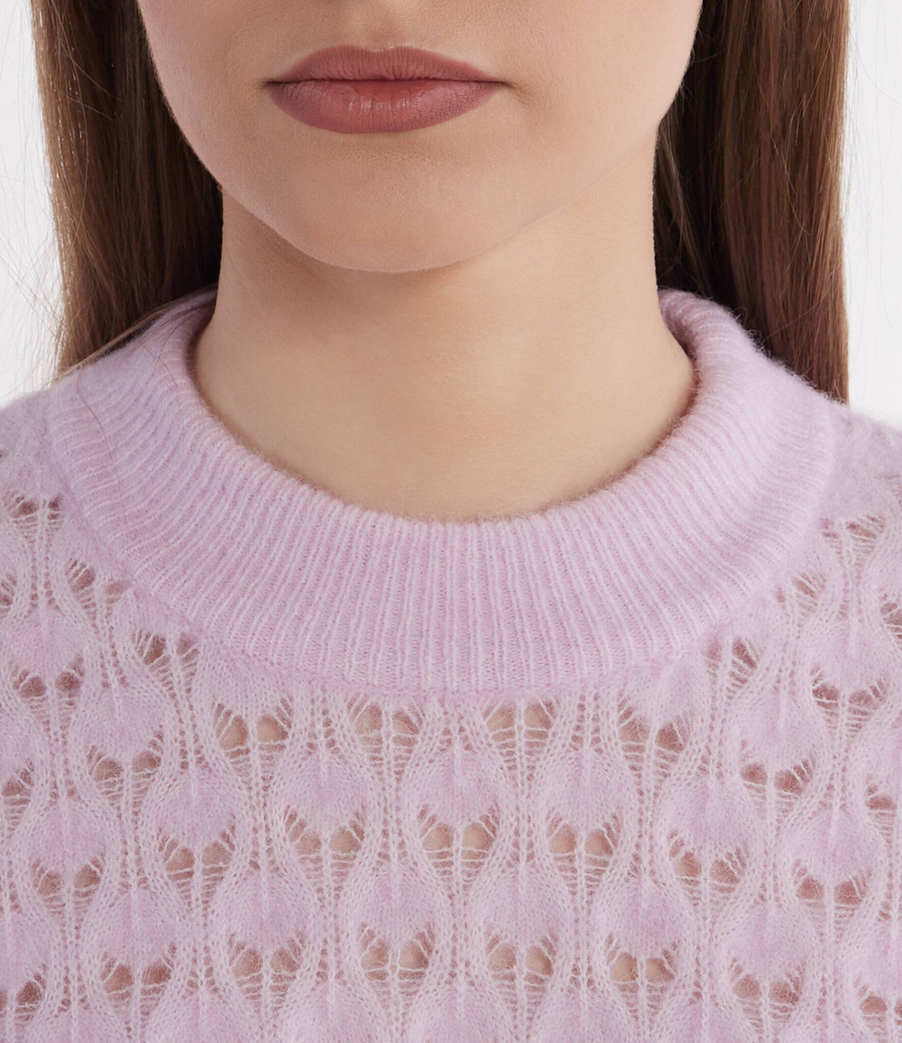 Хлопковый свитер saanour Sams\u00f8e Sams\u00f8e - лавандовый(F24100071)