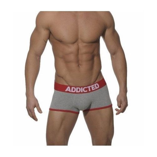 Мужские трусы джоки боксеры серые с красной резинкой Seobean Addicted