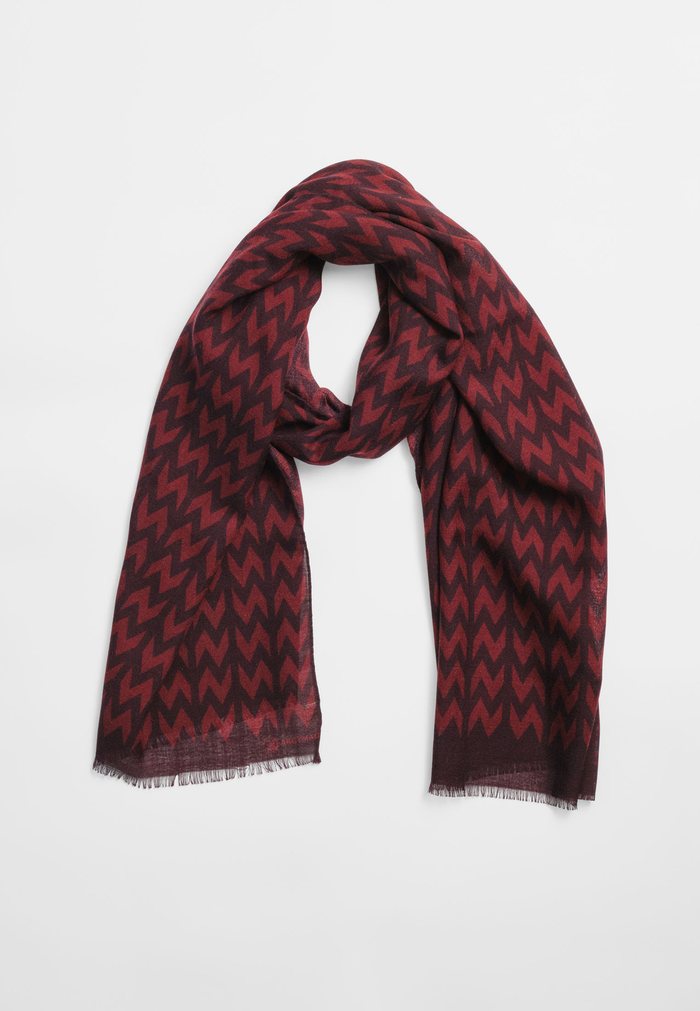 Шерстяной палантин SOROKONOZHKA BURGUNDY 68х190