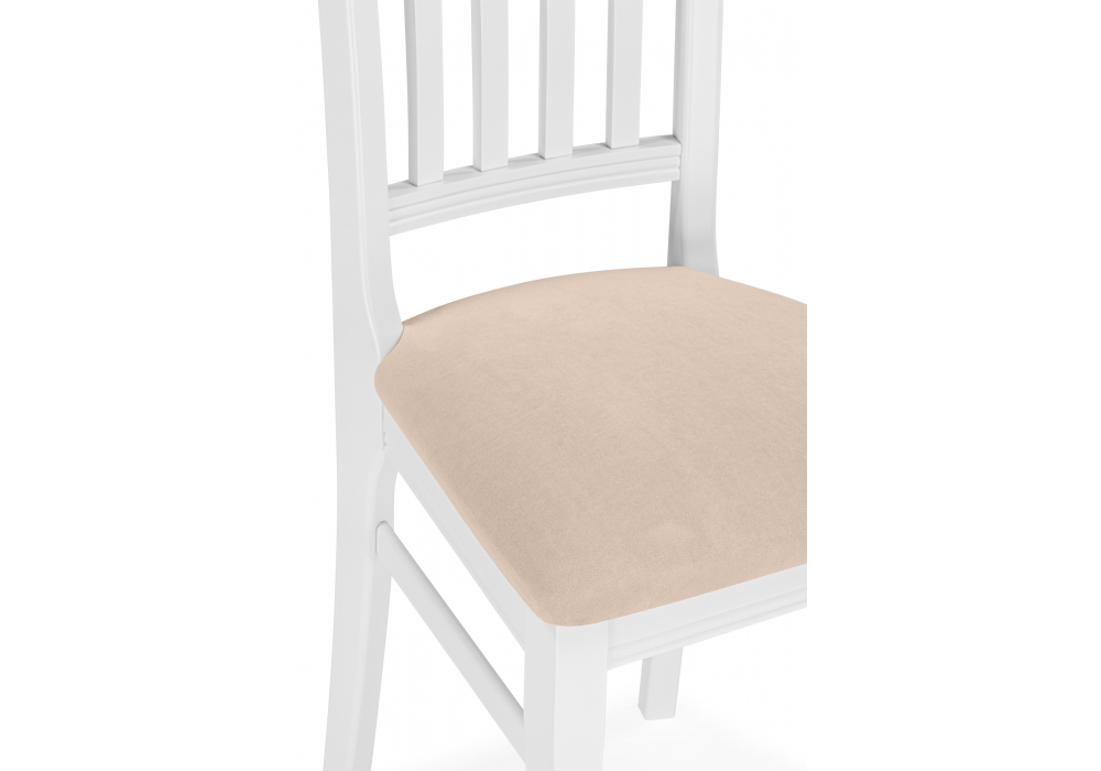 Стул деревянный Woodville Фрезино с проножкой бежевый велюр, белый