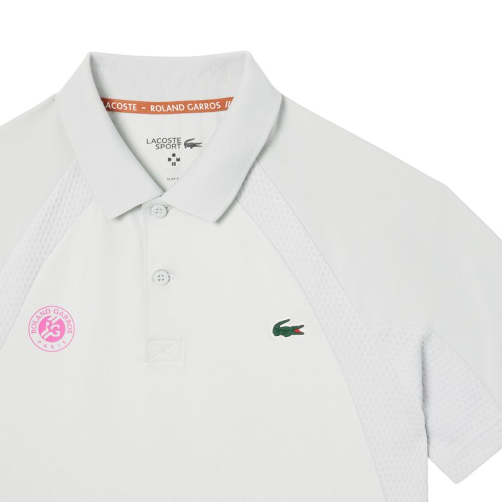 Теннисное поло Lacoste Slim Fit Roland-Garros Edition Sport - green/pink
