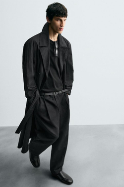 ZARA ТРЕНЧ OVERSIZE, ЧЕРНЫЙ