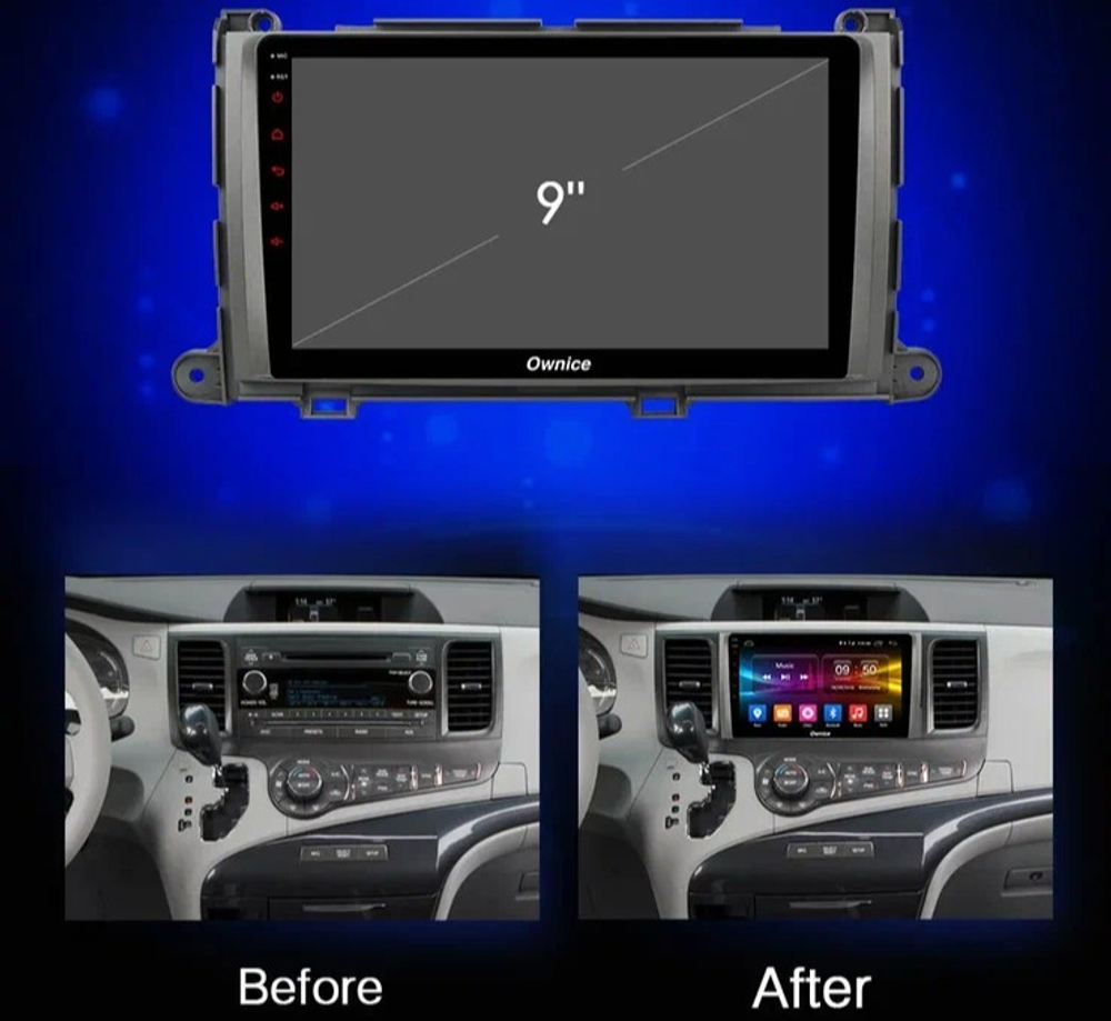 Магнитола для Toyota Sienna 3 2010-2014 - Carmedia OL-9695 QLed, Android 12, TS10, CarPlay, 4G SIM-слот