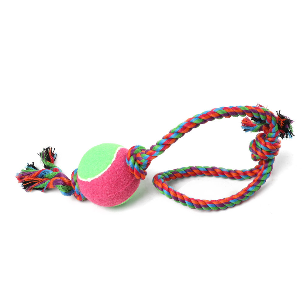 Игрушка для собак "Верёвка с петлей, 2 узла и мяч", d65/430мм, Triol