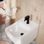 Инсталляция для биде со смесителем WasserKraft Naab 86BDT.050.WH.SQ7406 белая панель/смеситель черный Soft-touch