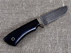 Нож "Корсар", дамасская сталь, рукоять черный граб мореный