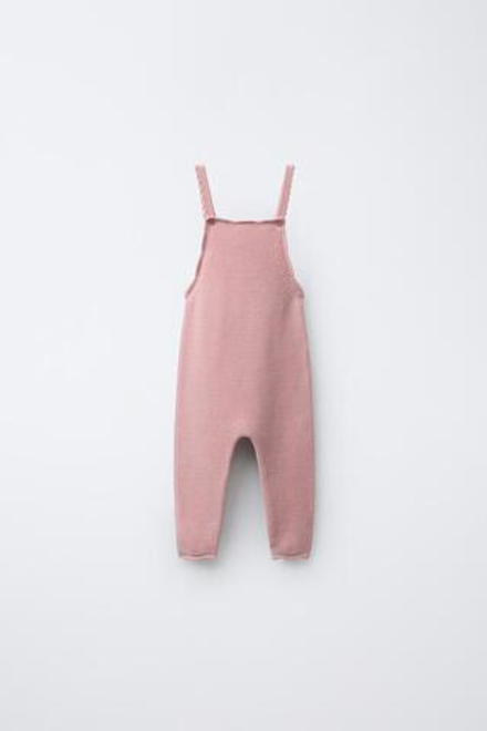 ZARA ТРИКОТАЖНЫЙ КОМБИНЕЗОН LINKS, МЯГКИЙ РОЗОВЫЙ