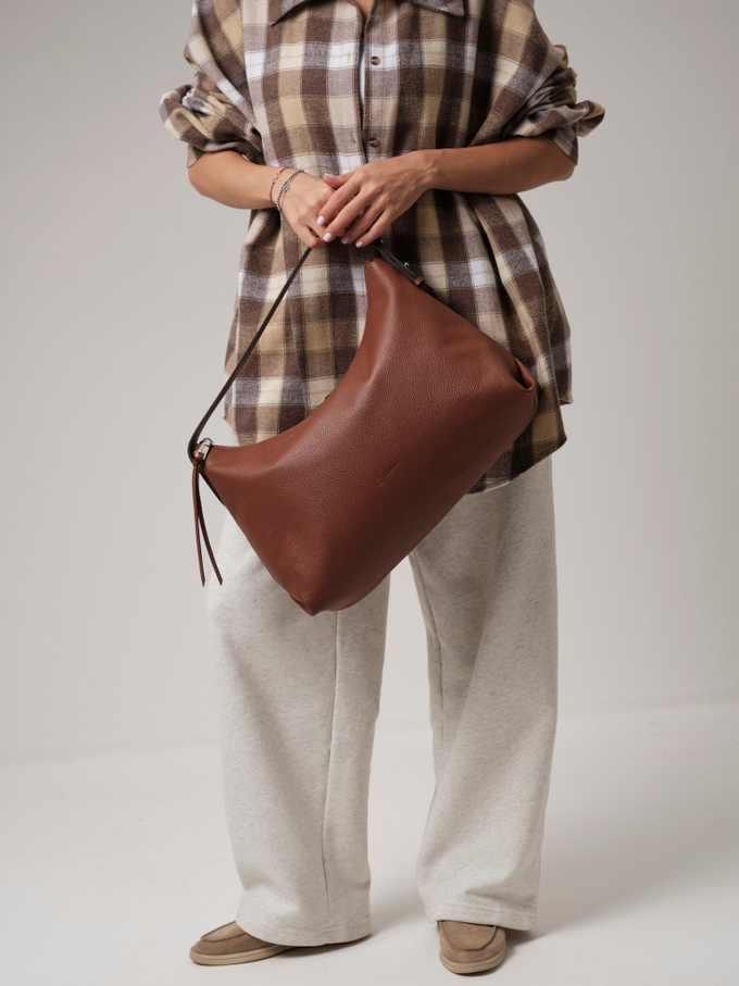 Сумка кожаная коричневая