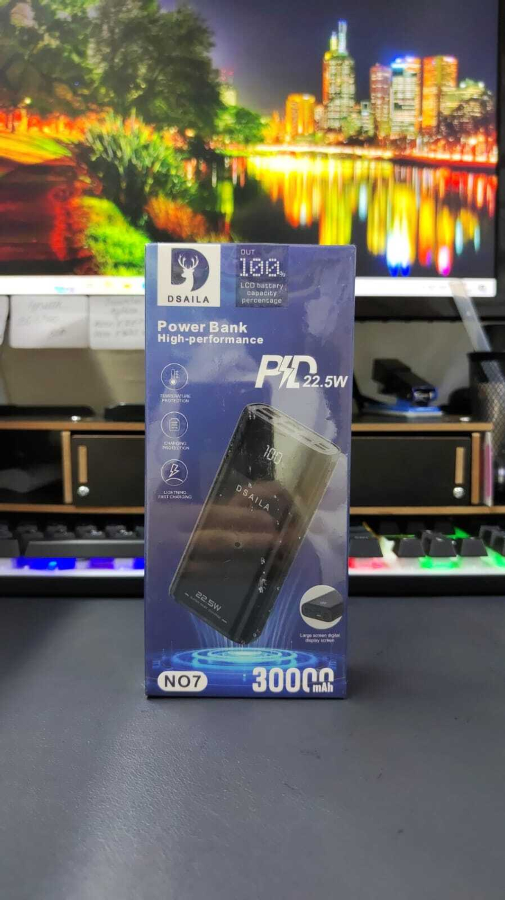 Портативный аккумулятор Dsaila NO7 PD 22.5W 30000 mAh (черный)