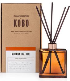 Modena Leather, комнатный диффузор с палочками Woodblock, Kobo Candles