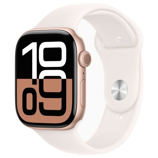 Apple Watch Series 10 GPS + Cellular 46mm Rose Gold Aluminium Case with Light Blush Sport Band