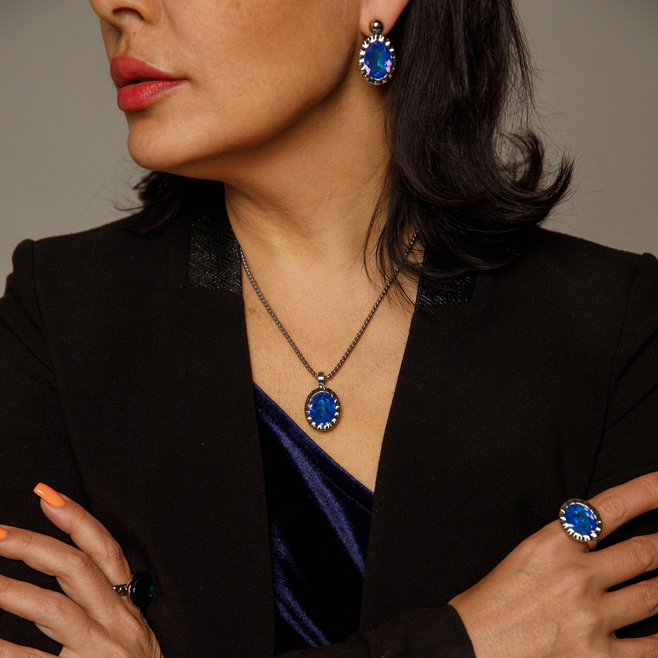 Колье Qudo TIVOLA UNICA big (S/P) Royal blue delite 3 cm 420683