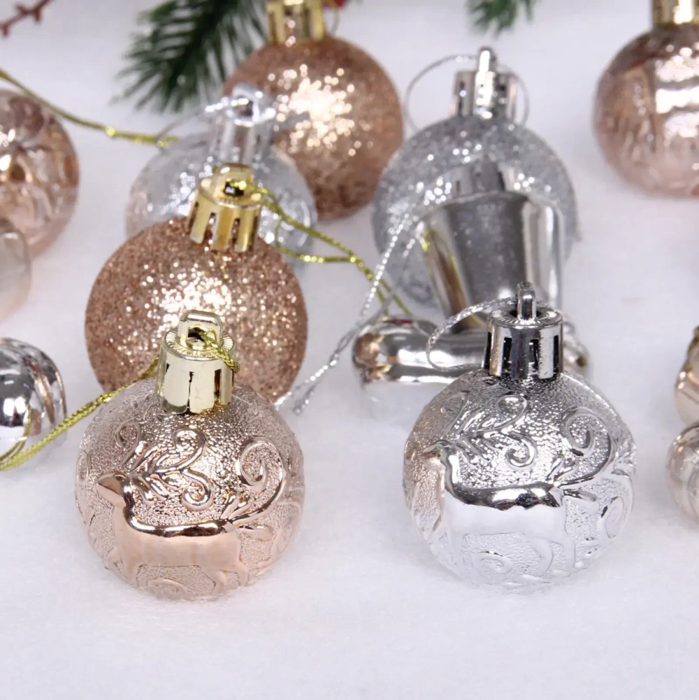 Набор украшений «Волшебное сияние» 4 см (13 предметов), серебро/шампань