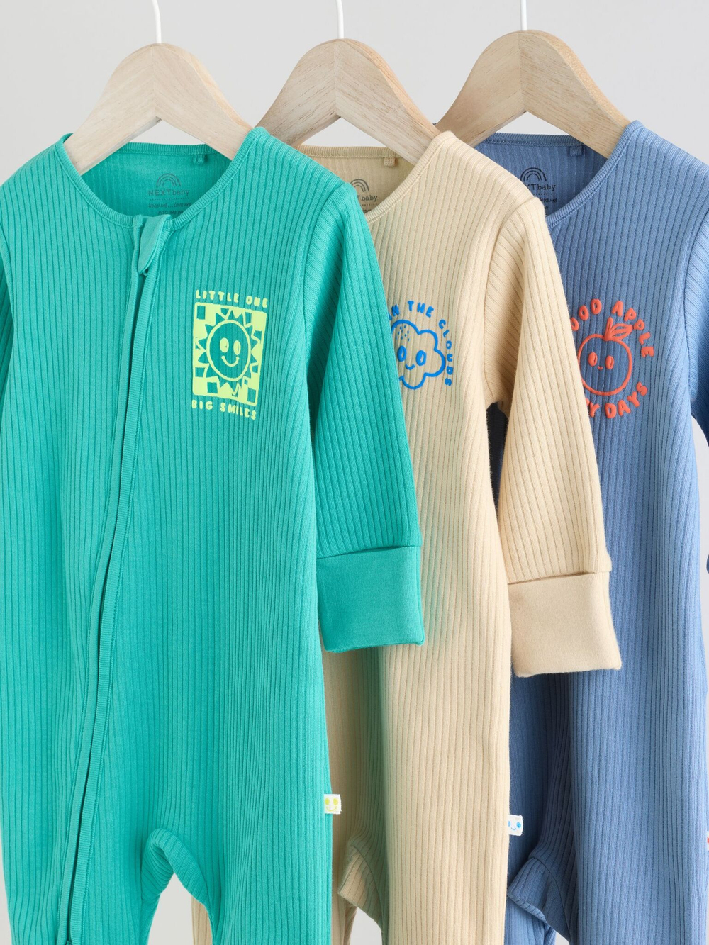 Комбинезон / Cлип для малышей Next E19-551, 3 шт., Голубой, Мятный, Бежевый