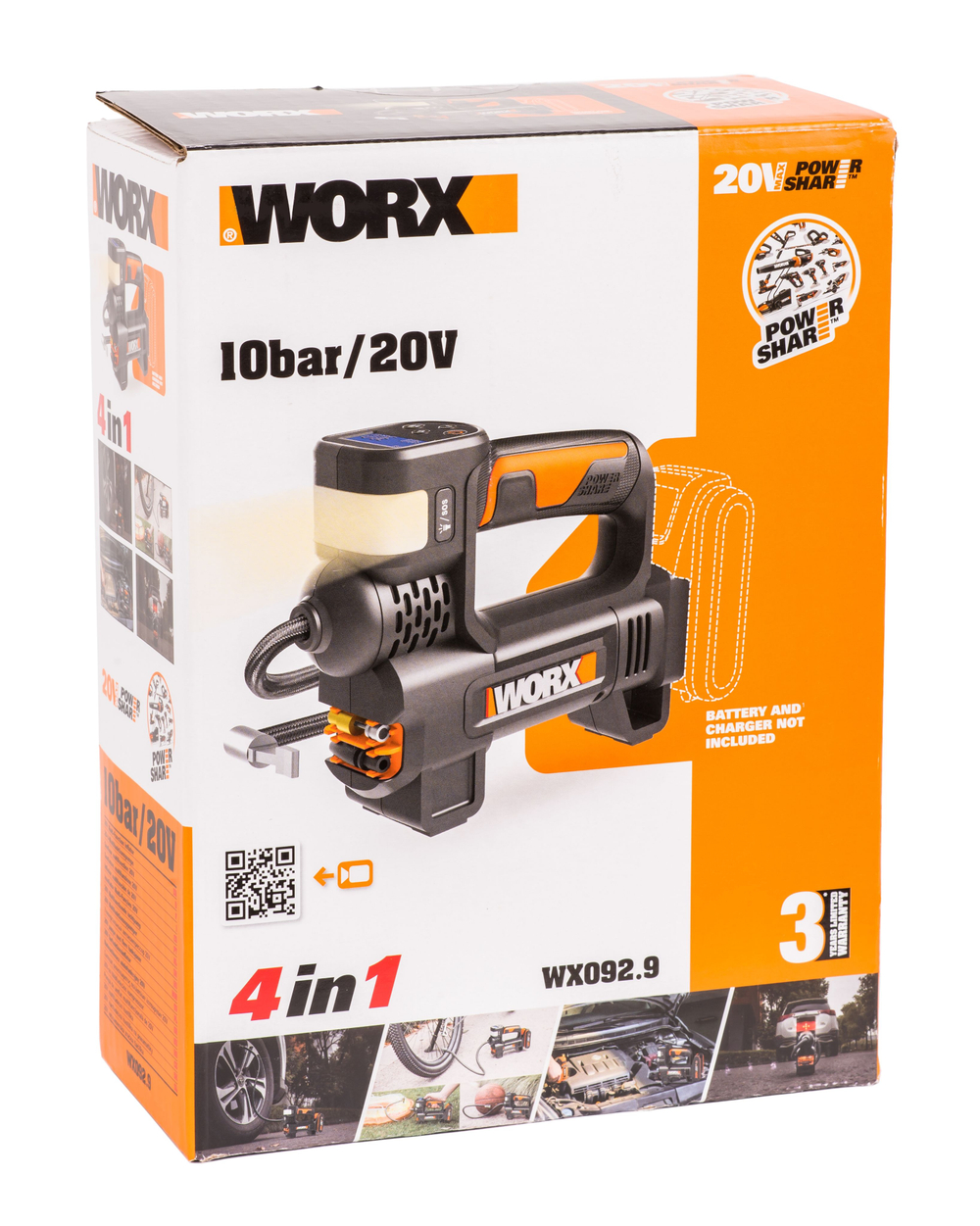 Насос аккумуляторный с фонарем WORX WX092.9 20В
