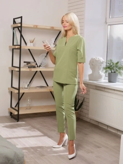 Брюки медицинские оливковые стрейч