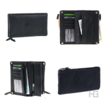 Стильный чёрный мужской кошелёк клатч из натуральной кожи на кнопках GALIB 4M221