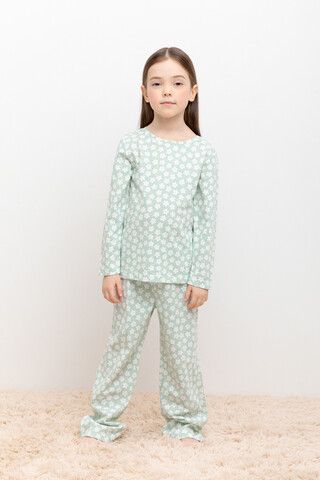 Пижама  для девочки  К 1622-1/дымчатый нефрит,сакура
