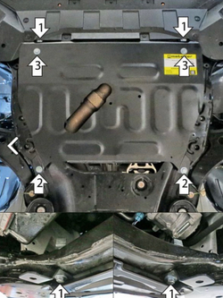 Усиленная защита картера двигателя и КПП (2 мм, сталь) для Changan CS95 2023- Motodor.77212
