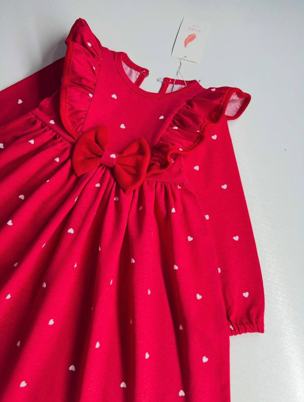Красное сердечко - платье для девочек 2 600 тг./шт. (оптом - цена за 5 размеров)