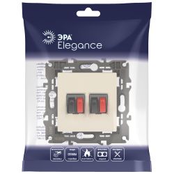 Розетка ЭРА Elegance 14-3112-02 аудио двойная IP20 слоновая кость