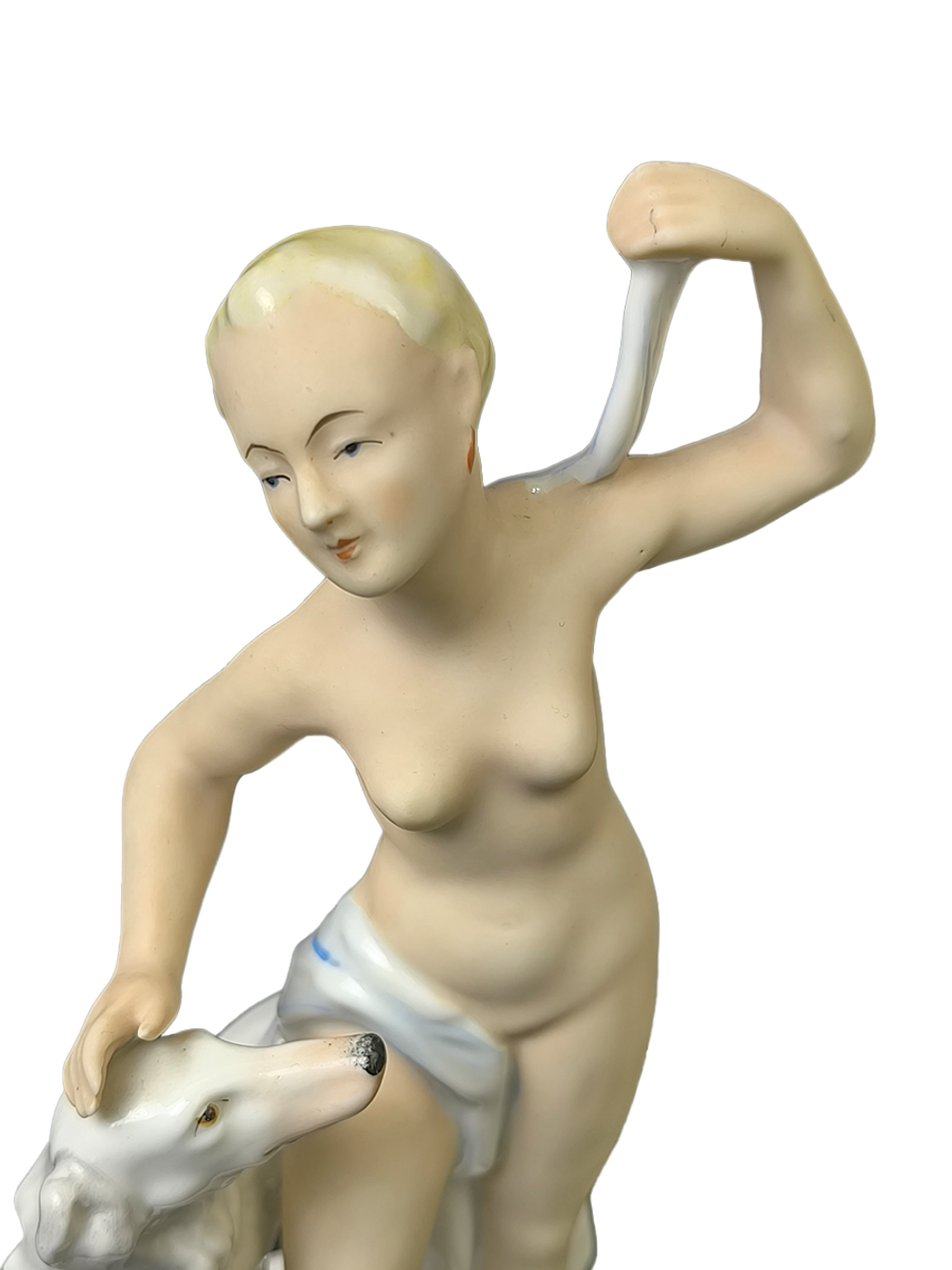 Фарфоровая статуэтка "Девушка с борзой" Wallendorf