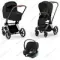 Детская коляска Cybex Priam IV 3 в 1 Sepia Black шасси Chrome автокресло Aton B i-Size