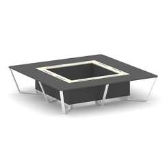 Steel Meet Стол переговорный квадратный KM-PR.B.SP-16K Антрацит/Ваниль Глянец/Металл Белый 3200*3200