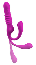 Лиловый вибратор 3 Function Vibrator с функцией фрикций и постукиванием (Цвет: лиловый)