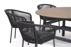 "Рио" обеденная группа на 6 персон, стол HPL "дуб", цвет темно-серый