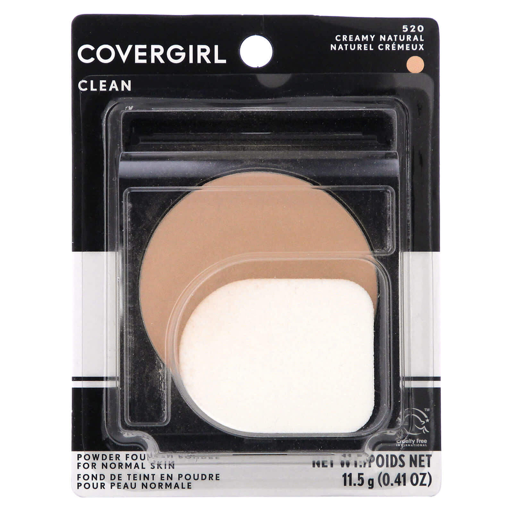 Covergirl, Clean, тональная пудра, оттенок 520 Creamy Natural, 11,5 г (0,41 унции)