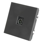 Розетка телевизионная 1-местная (механизм), STEKKER, 75 Ом, 5-862МГц, серия Эмили, RST00-5108-05, черный уголь, soft touch 49849