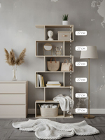 Стеллаж, 72х24х174, Марм, напольный, для игрушек и книг, в ванную, персидский жемчуг, Dipriz