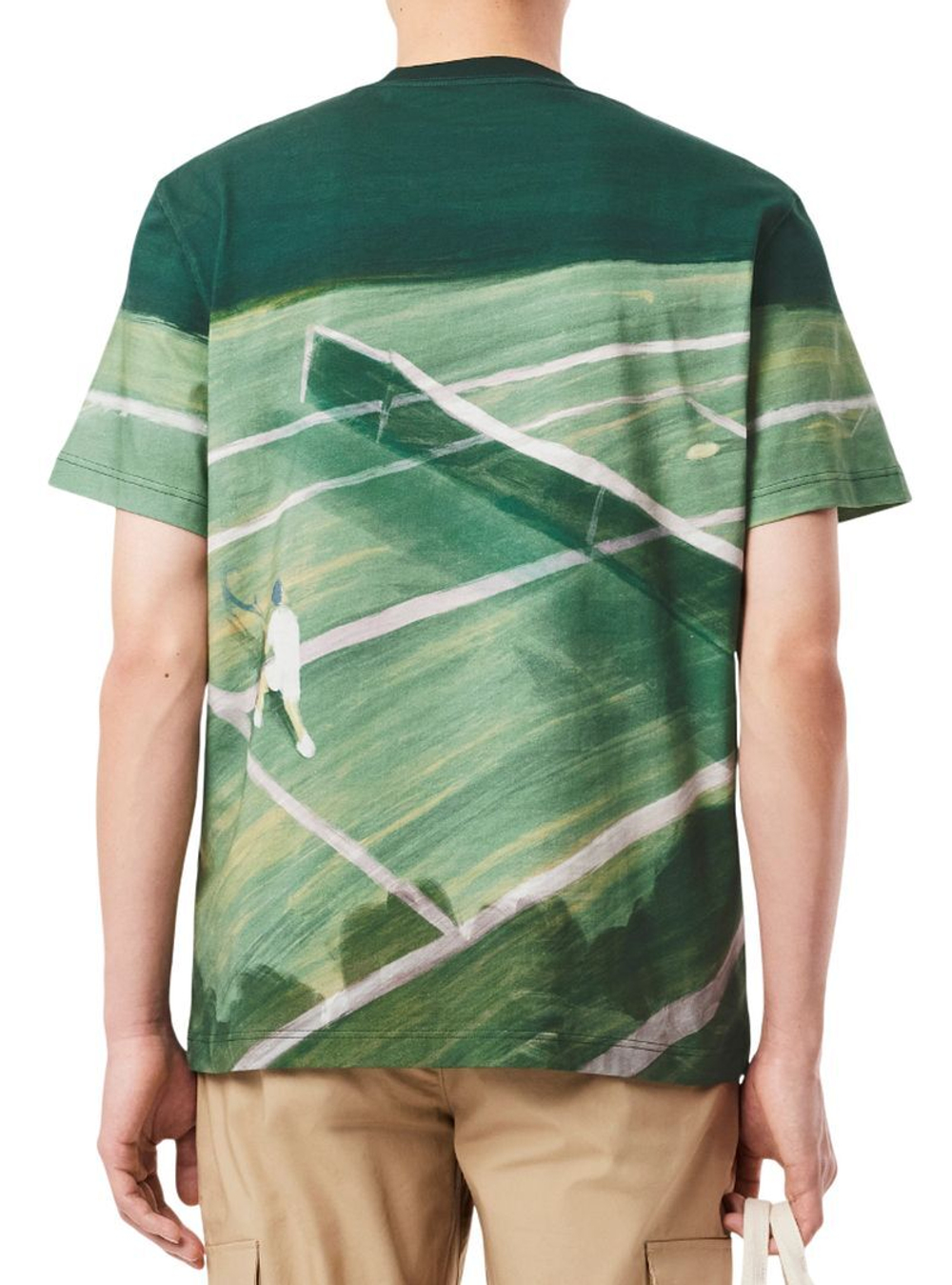 Мужская теннисная футболка Lacoste Classic Fit Tennis Print - зеленый
