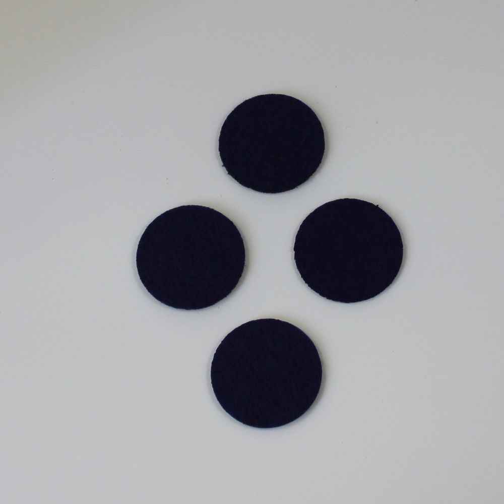 Фетровые пяточки 30мм, с прорезями, цвет № 20 чернильно-синий (1уп = 243шт)