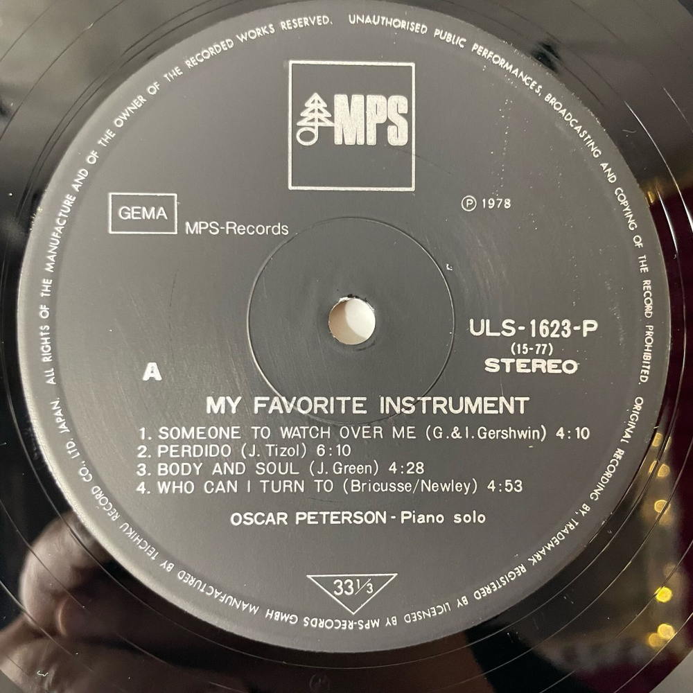 Винтажная виниловая пластинка LP Oscar Peterson My Favorite Instrument (Japan 1978) (No Obi)