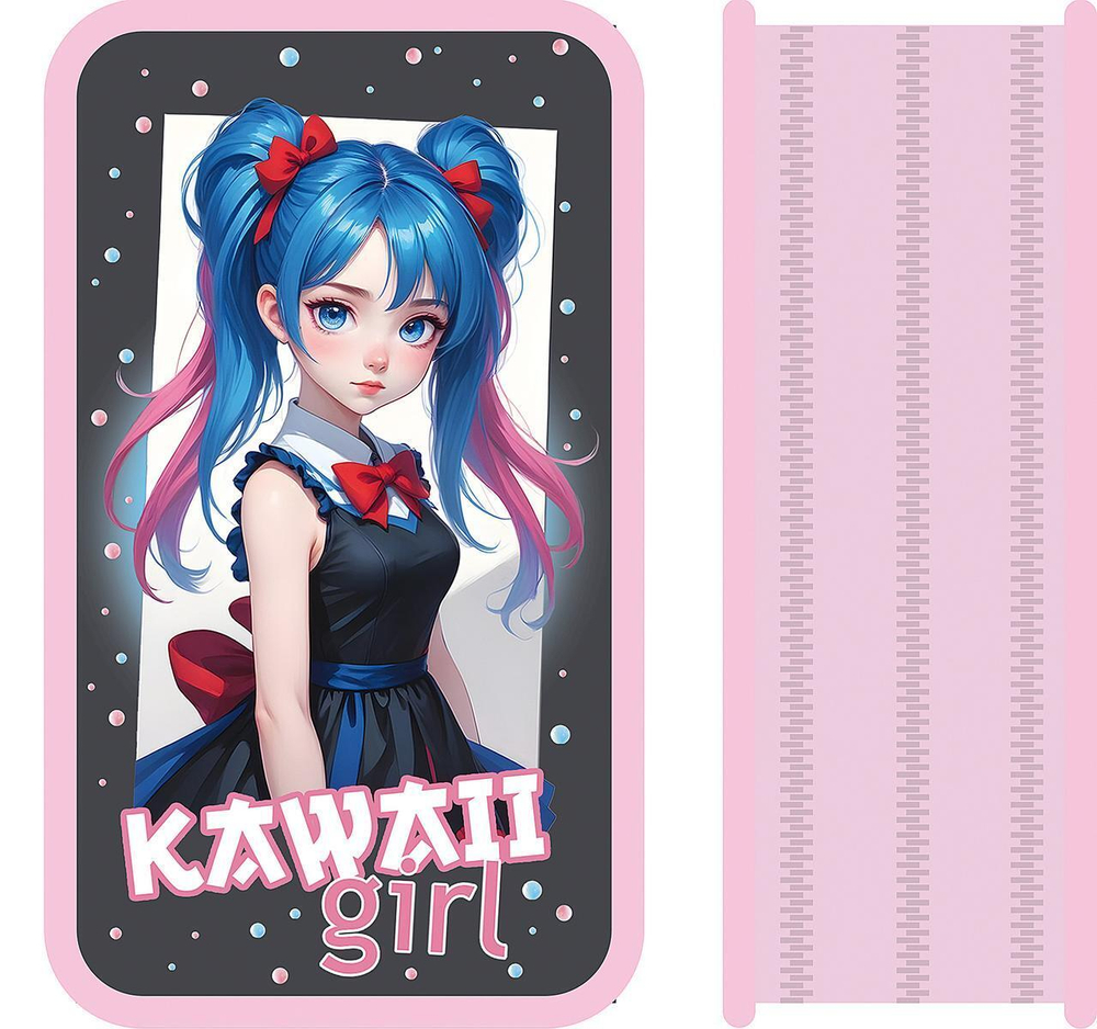 Пенал 3 секц. большой тканевый торец 190/105 "Девочка с бантиками 2025"