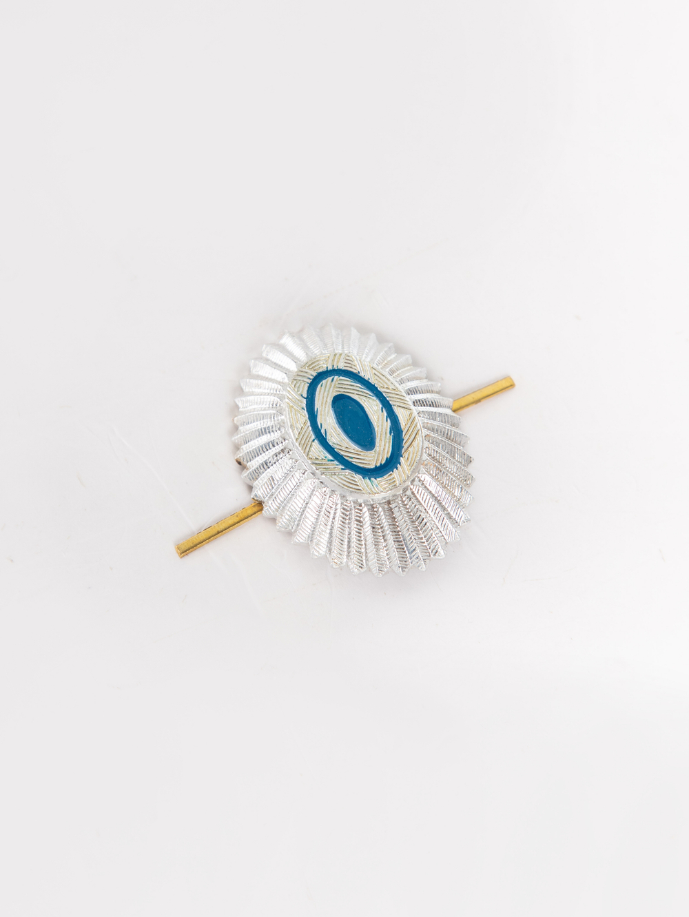 Кокарда Казачья офицерская (серебряная с голубым)
