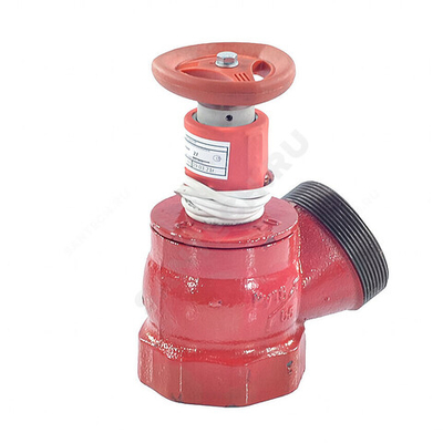 Клапан пожарный чугун угловой 125 гр КПЧ 65-1 Ду 65 1,6 МПа муфта-цапка с датчиком положения ДППК 27 Апогей 110026