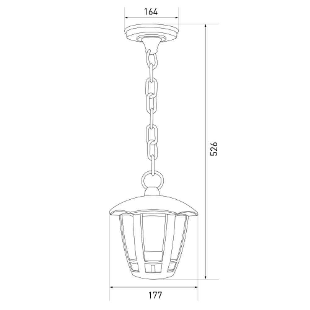 Садово-парковый светильник ЭРА «Марсель 1» ДСУ 07-8-002 белый 6-гранный подвесной IP44 светодиодный 8Вт 3000K | Садово-парковые светильники
