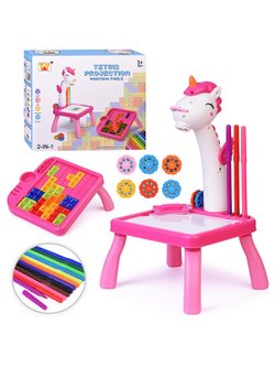 Доска для рисования Единорог с проектором цвет розовый (2200-7)