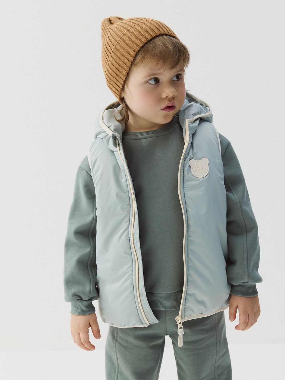 Жилет с капюшоном "Шалфей" 0+