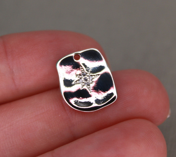 Подвеска прямоугольная звезда из камней 14х11 мм Южная Корея